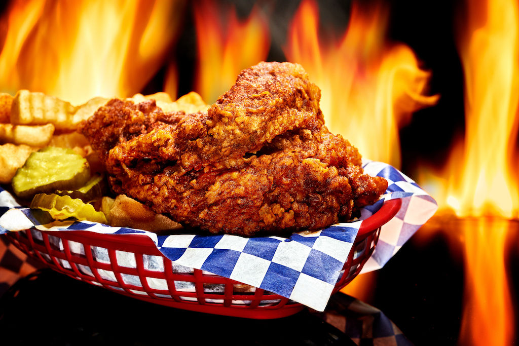Nashville's famous Hot Chicken in a basket